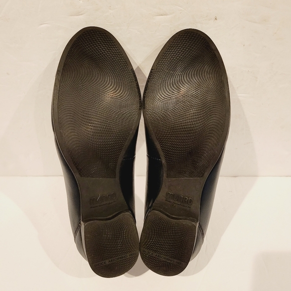 Munro Mila Ballet Flats Cap Toe Black Leather Arch Support Size 8 W US - Picture 6 of 7